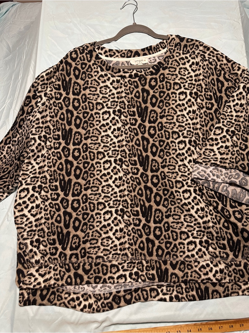 Umgee Leopard Print Pullover Sweater in Brown and Black